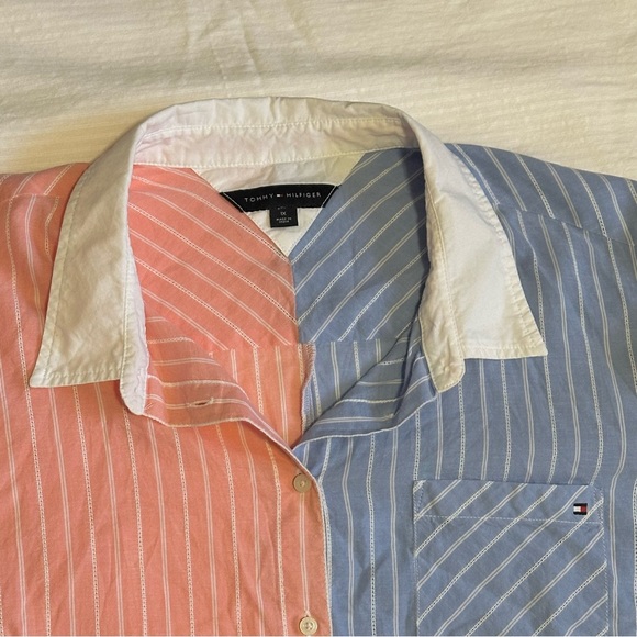 Tommy Hilfiger Two Tone Cotton Stripped Buttondown Shirt Size 1X - Picture 3 of 6